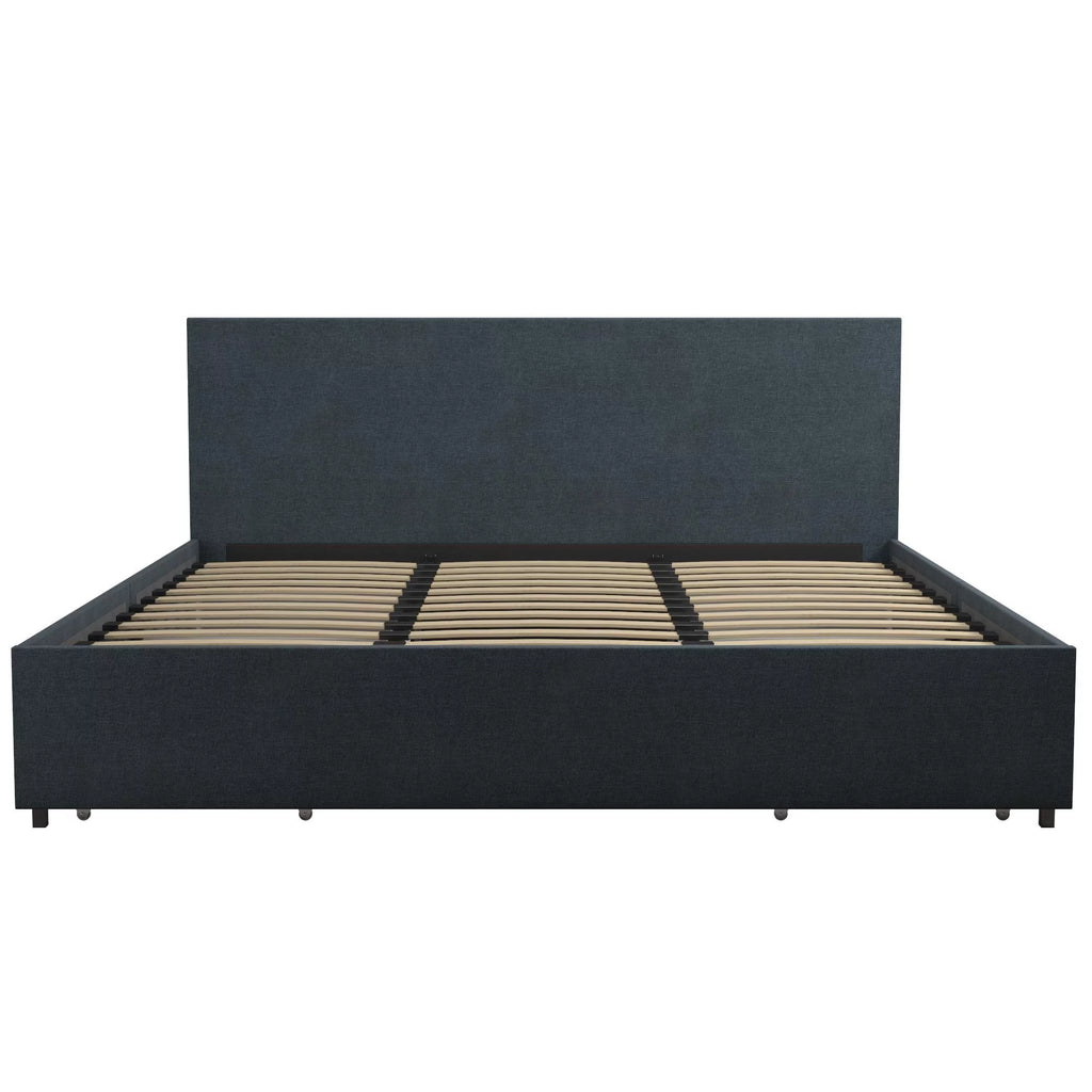Dark Grey Linen Upholstered Storage Bed Frame B989046