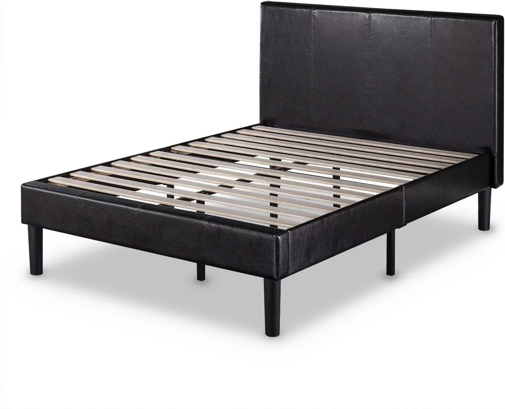 Faux Leather Upholstered Platform Bed Frame California King B39501