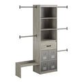 Grey Oak Kids Closet Organizer System Z730319