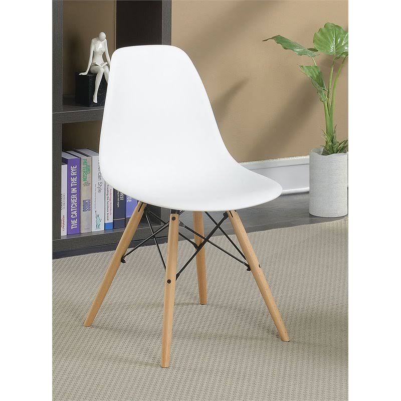 White Plastic Dining Side Chair (Set of 2) U77645