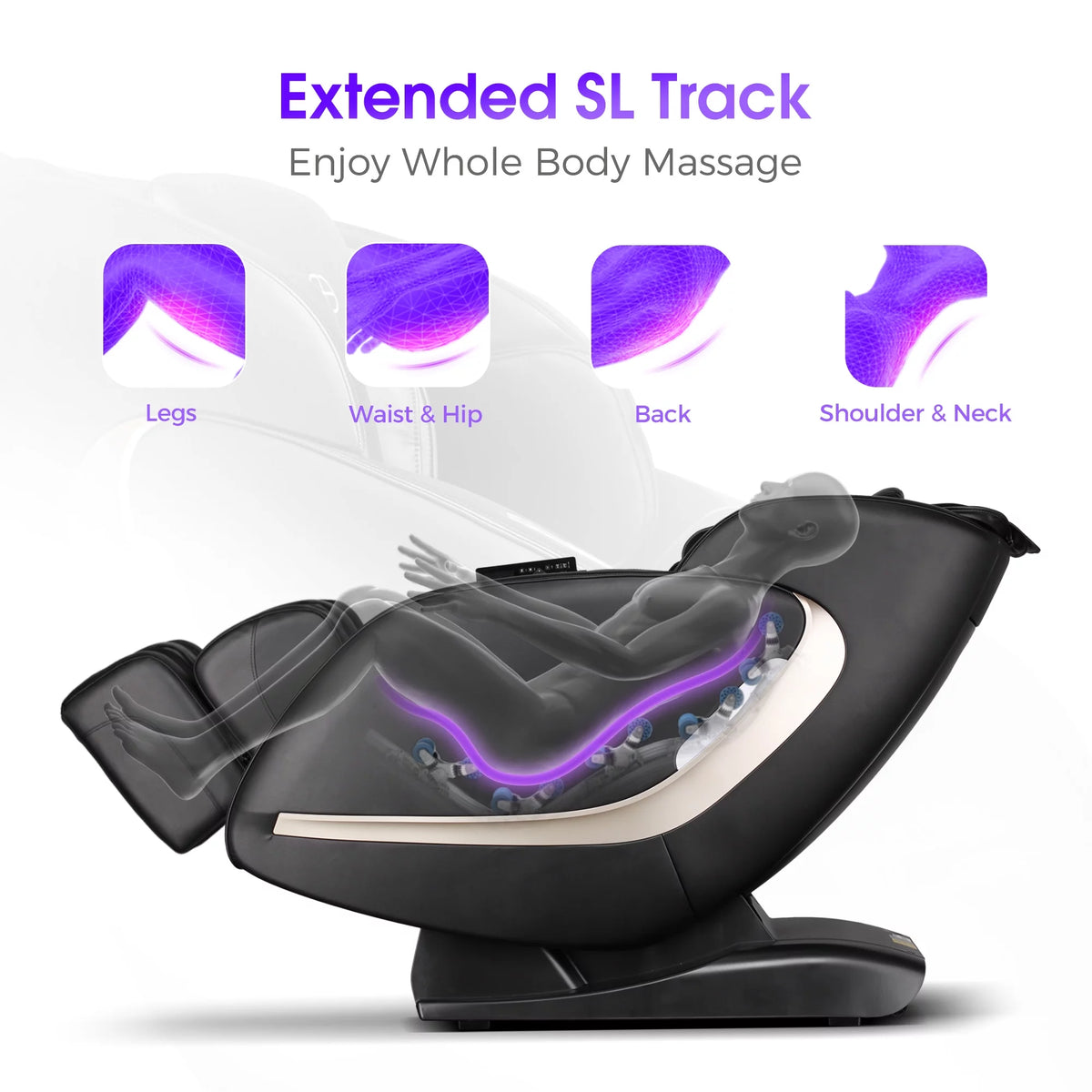 4D Full Body Massage Chair Zero Gravity Shiatsu Recliner with Heat Black X668