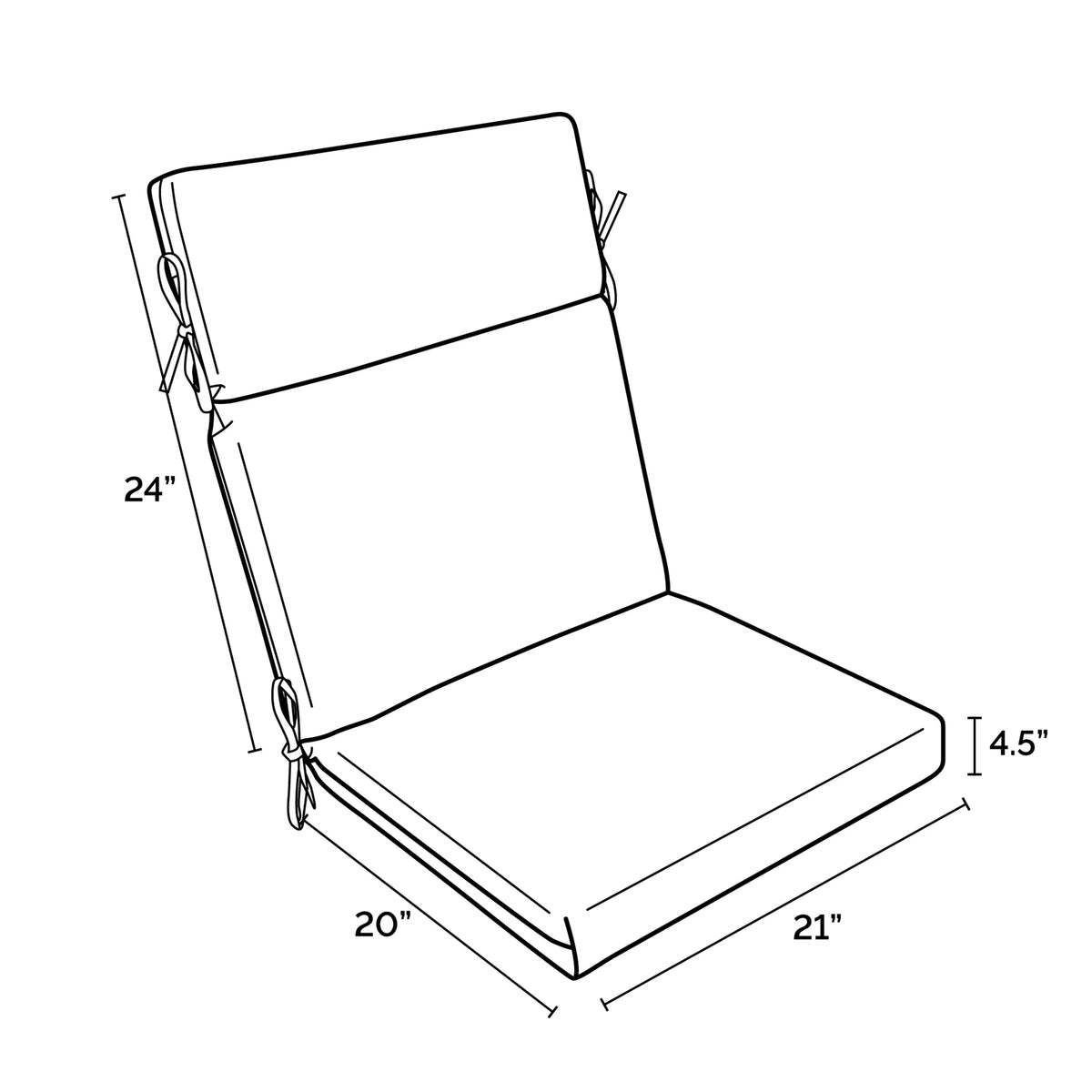 Outdoor Chair Cushion 20 x 21 D2355