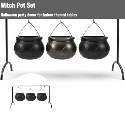 Black Cauldron Set with Stand O6967