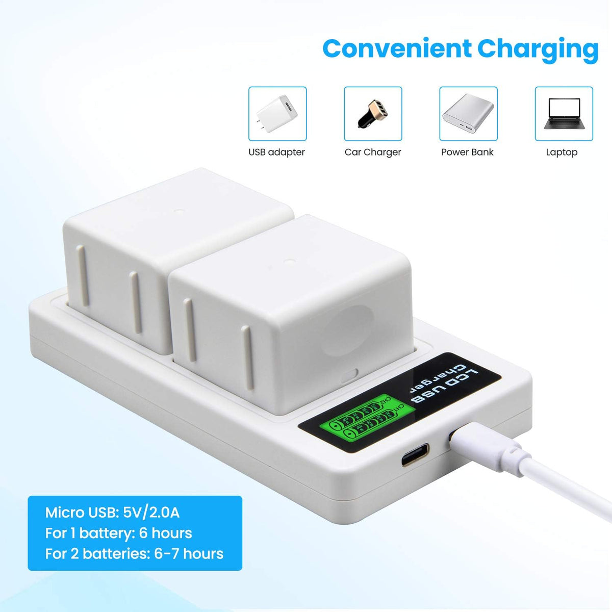 2-Pack Rechargeable Batteries and LCD Dual Charger for Arlo Camera G5713