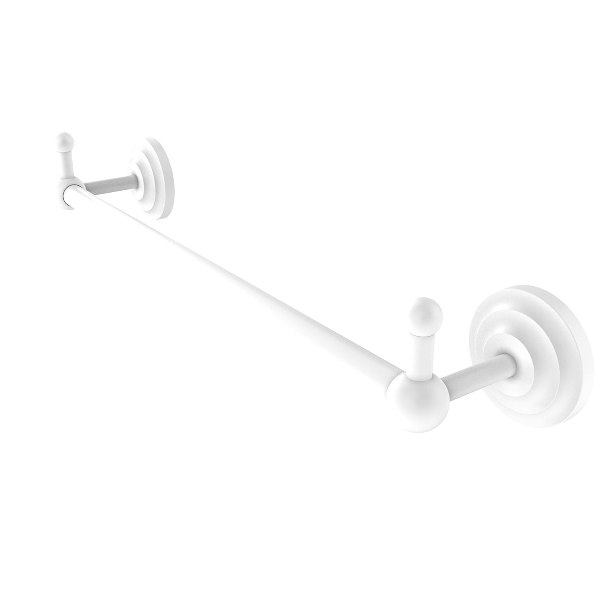 36 inch Matte White Towel Bar with Integrated Hooks W444638