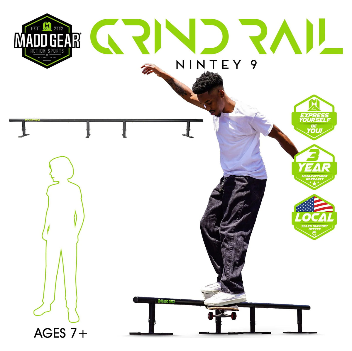 55 Long 3-Step Adjustable Height Skate Rail Y330537