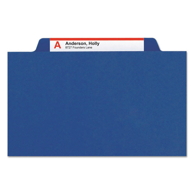 Dark Blue Legal Size Pressboard Classification Folders with Fasteners, 10/Box D8429