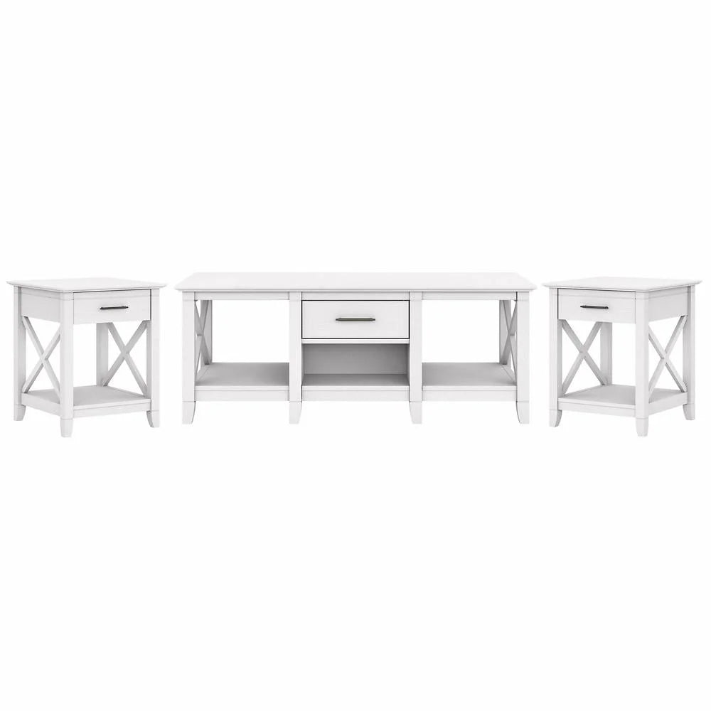 Pure White Oak Coffee Table with End Tables P4841