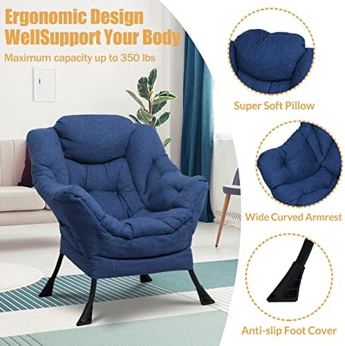 Upholstered Velvet Single Sofa Chair with Side Pocket X21434