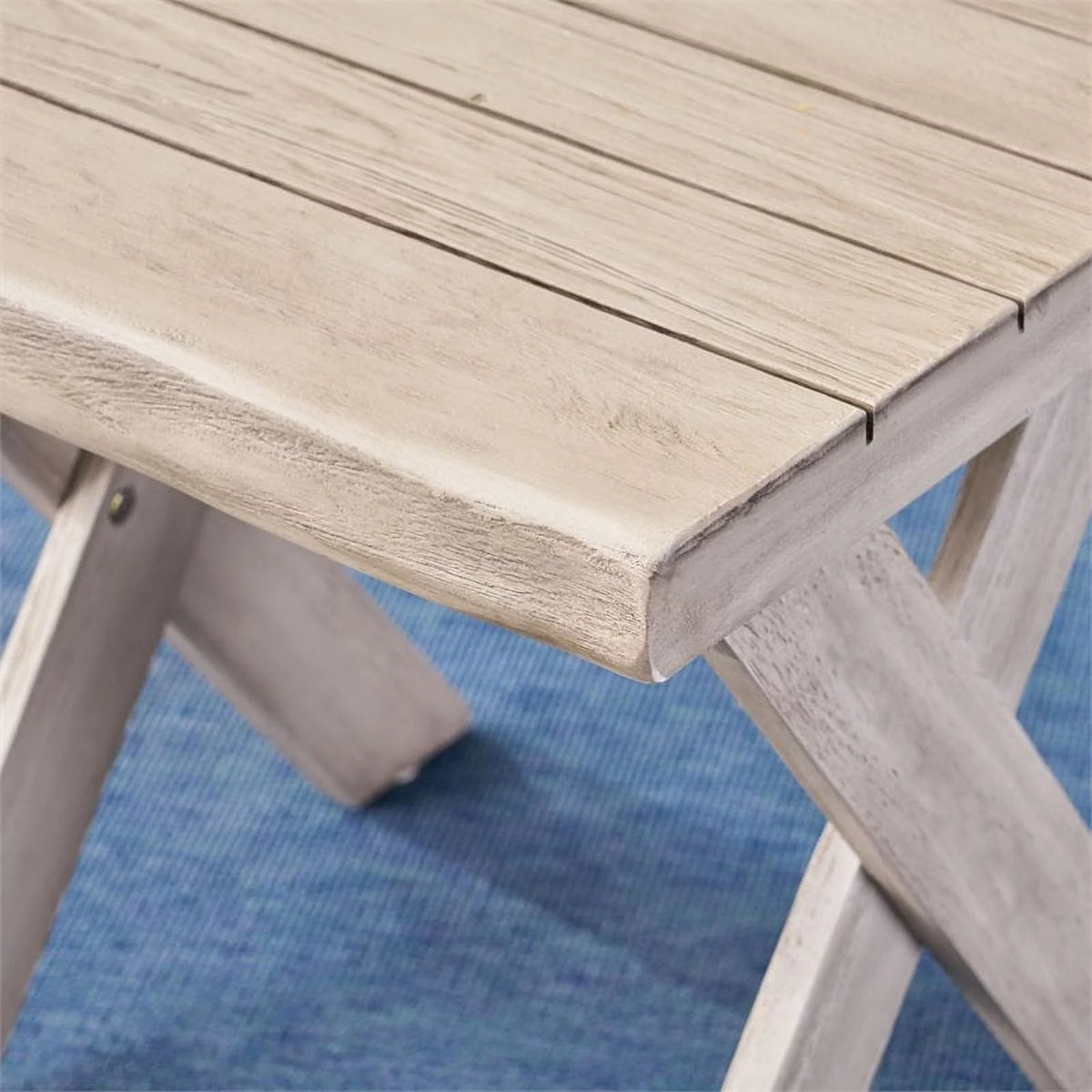 Light Gray Acacia Wood Outdoor Side Table E668