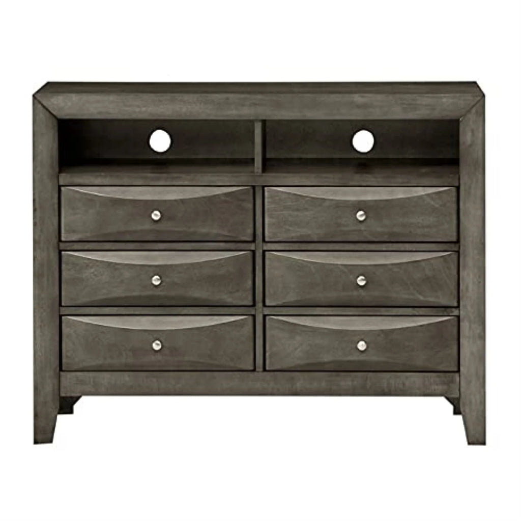 Gray 6 Drawer TV Stand Q676