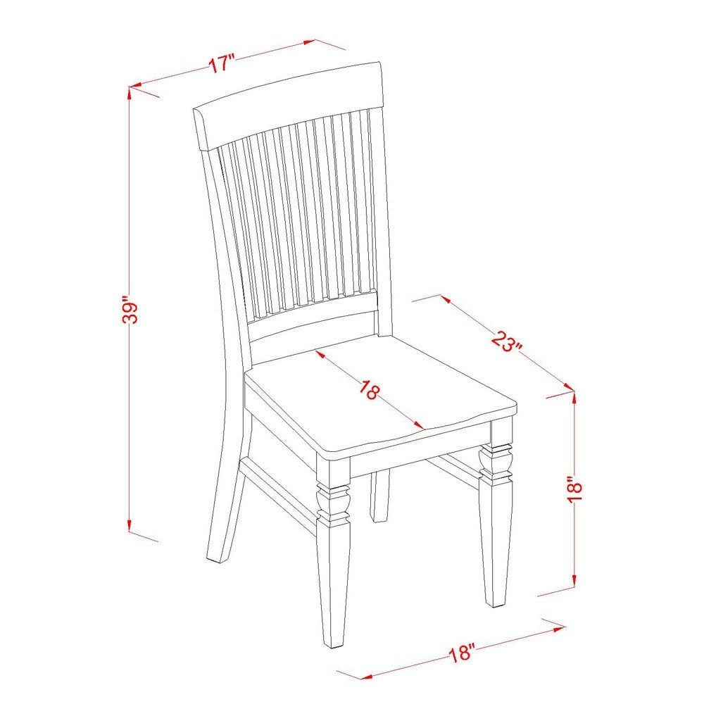 Black Wood Seat Chair with Slatted Back - Set of 2 V285