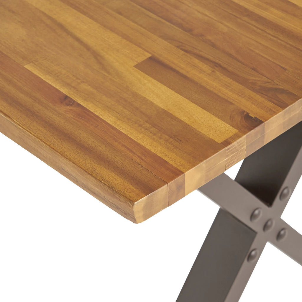 Acacia Desk with Iron Legs X294468