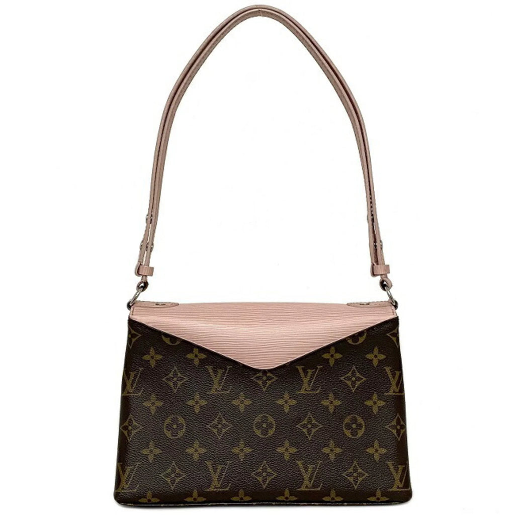 Pink Brown Monogram Leather Handbag W2171