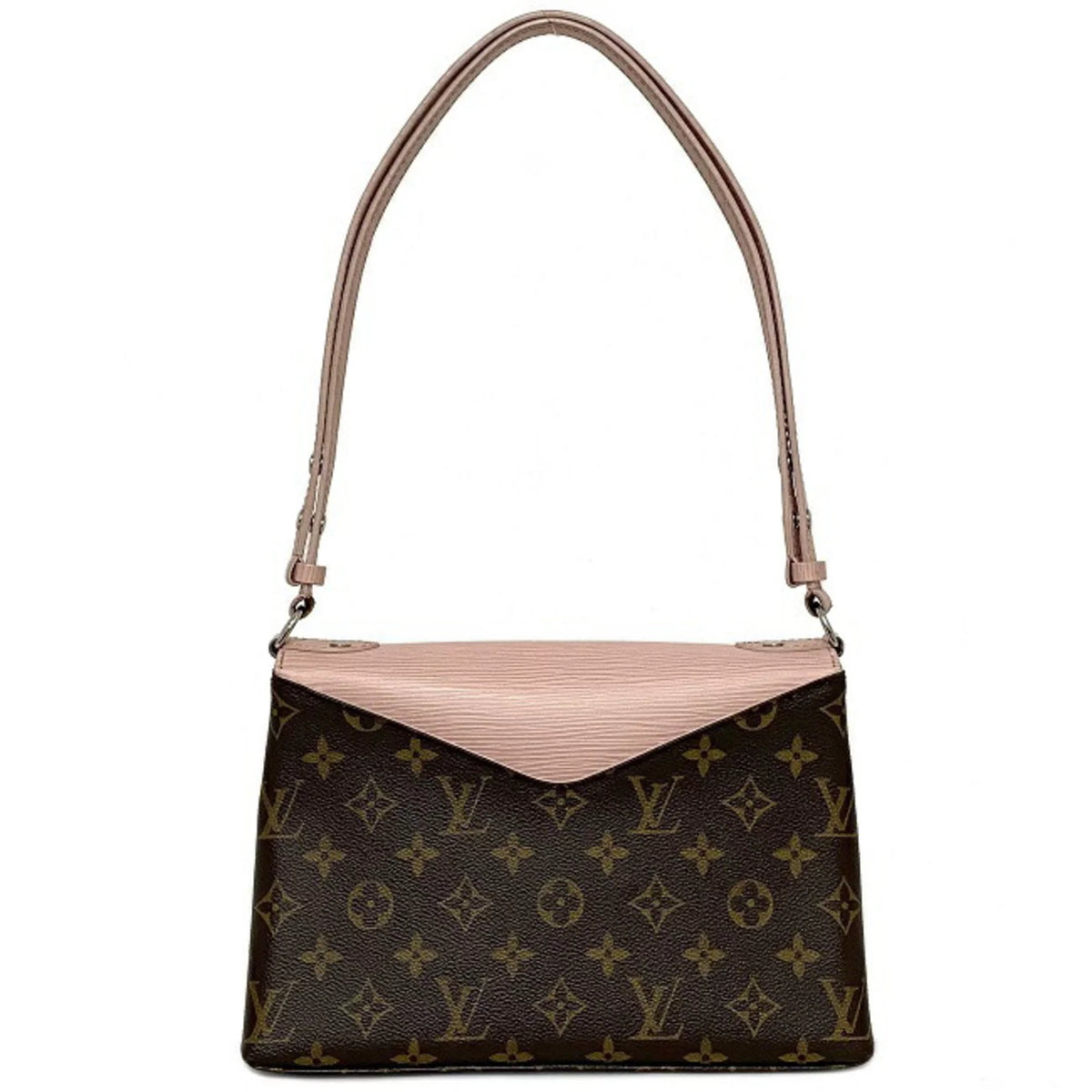 Pink Brown Monogram Leather Handbag W2171