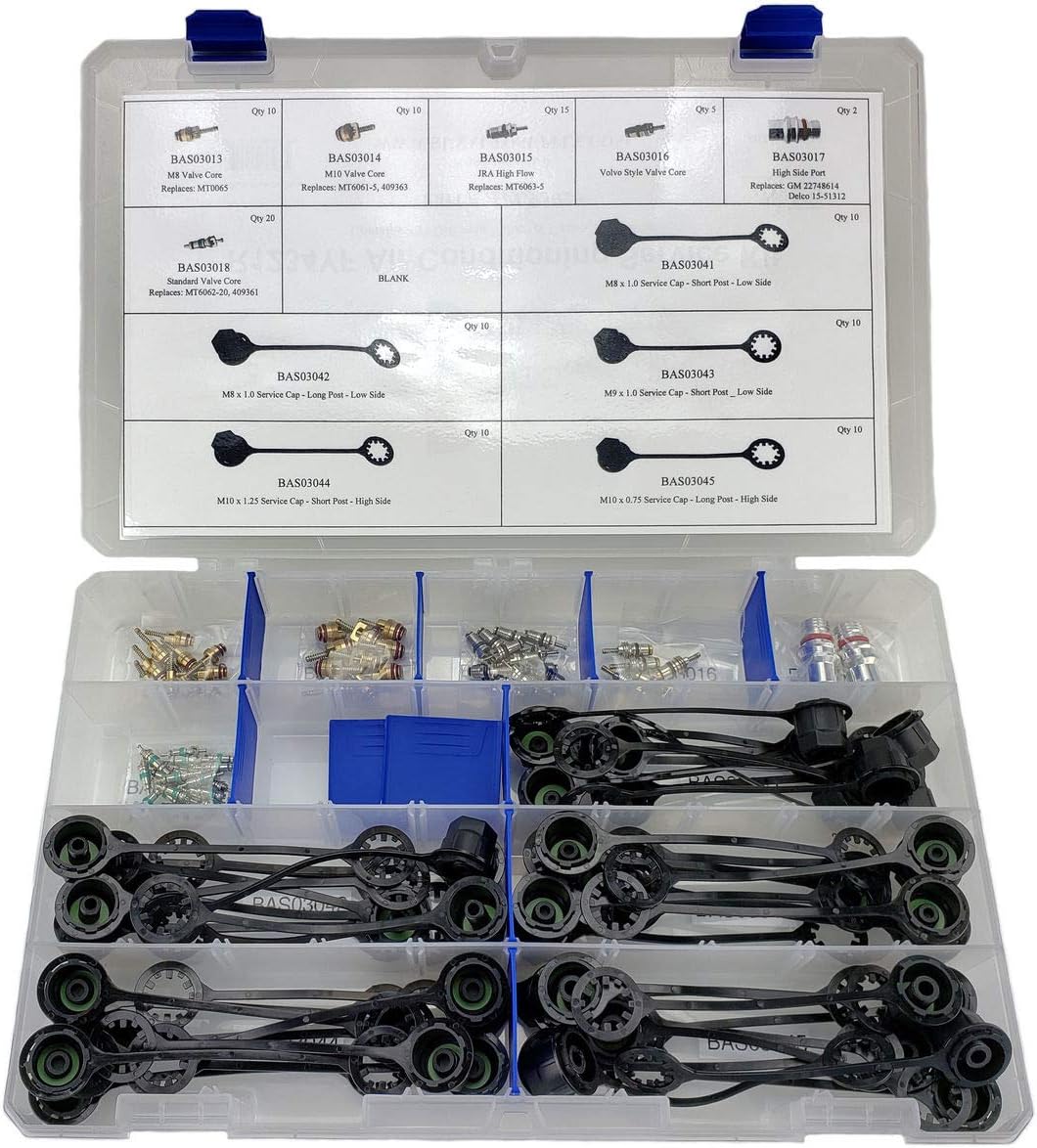 112 Pieces A/C Valve Core & Cap Assortment Kit H2631
