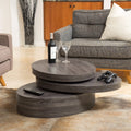 Oval Rotating Wood Coffee Table C88580