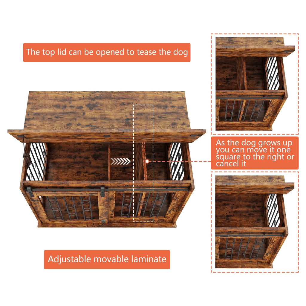 39" Dog Crate with Partition and Sliding Door Z2055