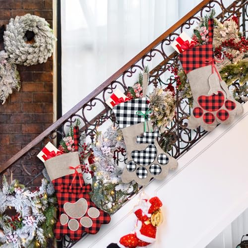 3 Pieces Pet Christmas Stockings Paw Pattern I221