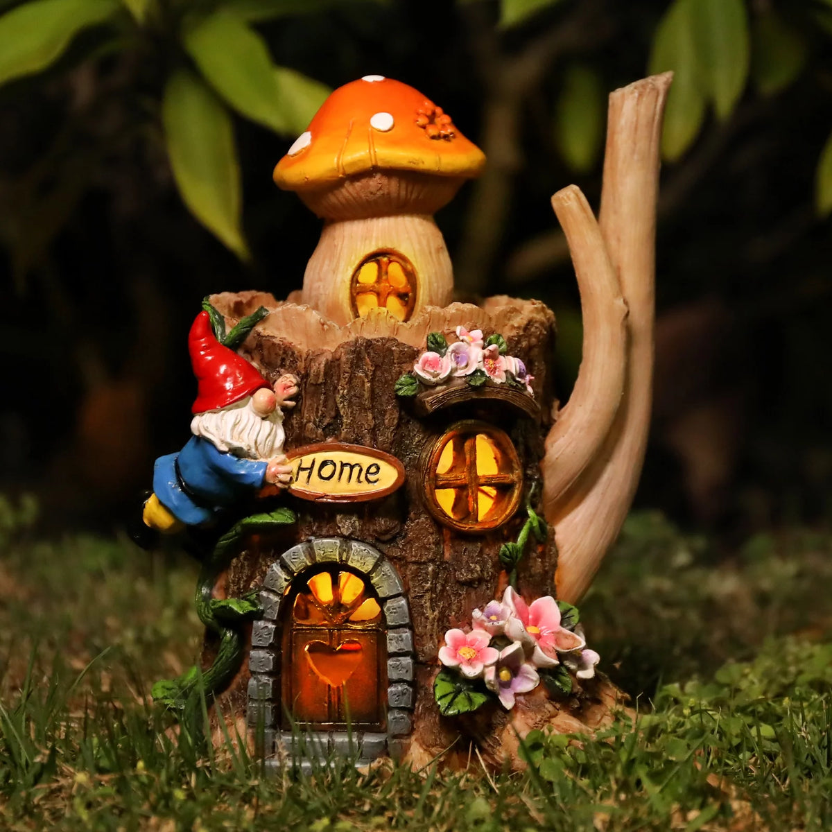 Garden Gnome Statue with LED Light G1299