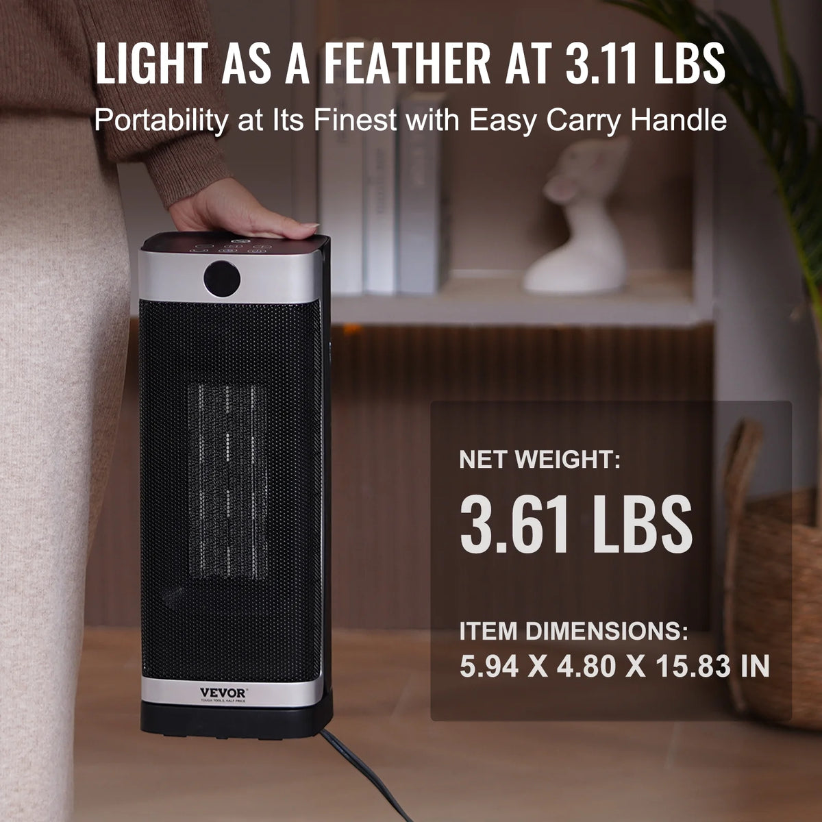1500W Electric Fan Forced Portable Space Heater 16 in O726