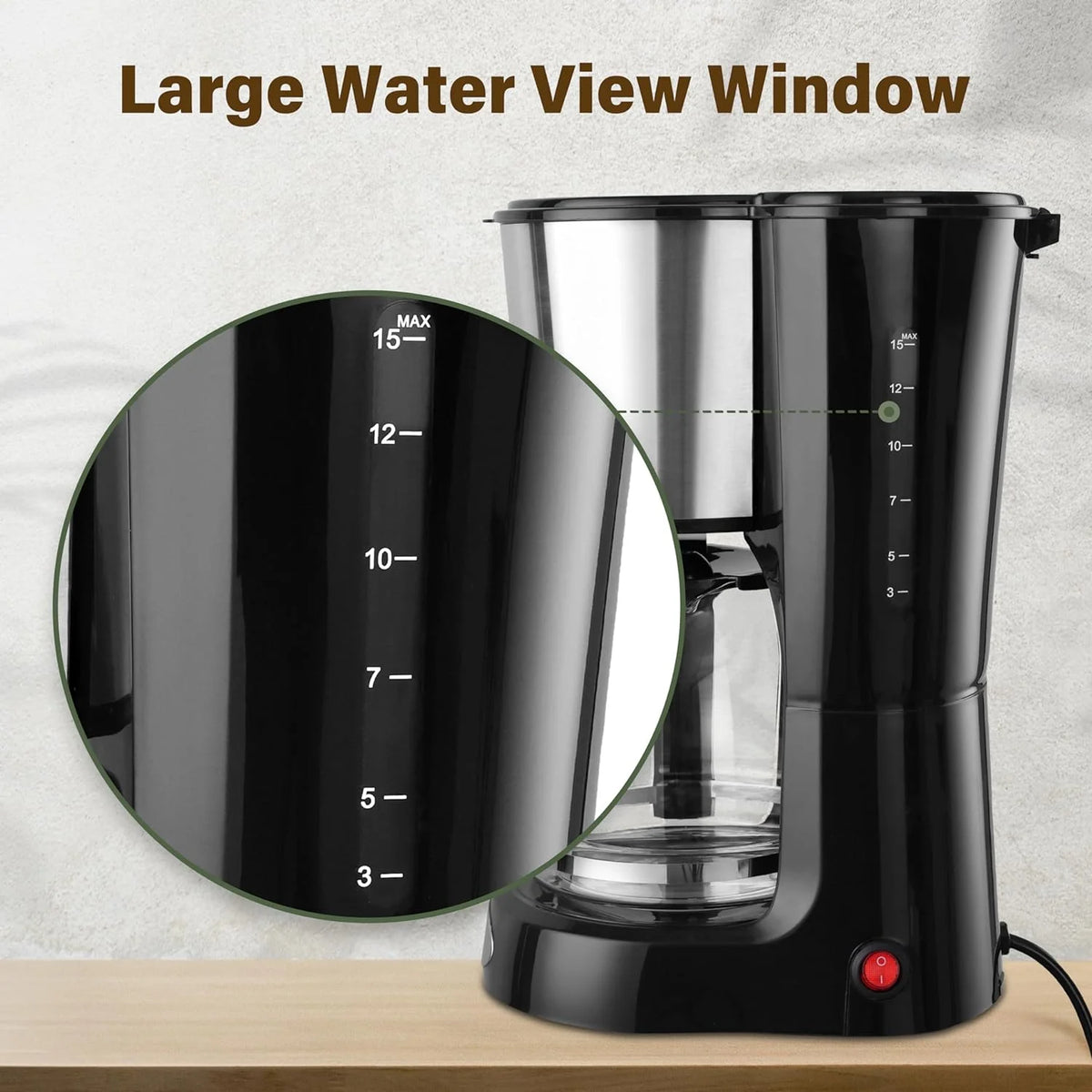12 Cup Stainless Steel Drip Coffee Maker W14805