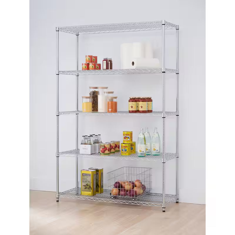 5-Tier Heavy Duty Steel Wire Shelving Unit Y853983