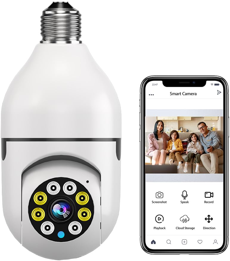 E27 1080P PTZ Smart Security Light Bulb Camera with 2.4GHz 5G WiFi Z621841
