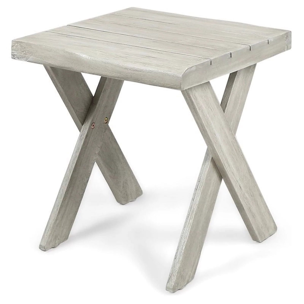 Light Gray Acacia Wood Outdoor Side Table E668
