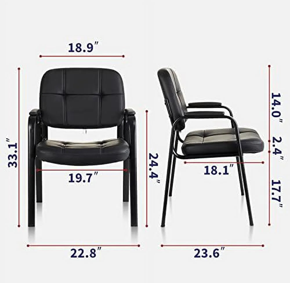Black Bonded Leather Guest Chair 4 Pack N28879