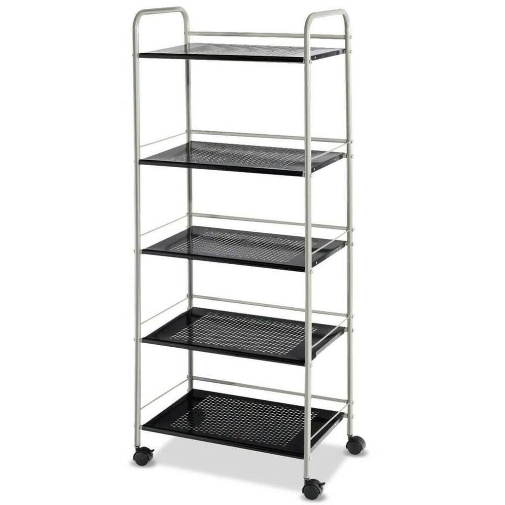 Black 5 Tiers Mesh Utility Cart I5964