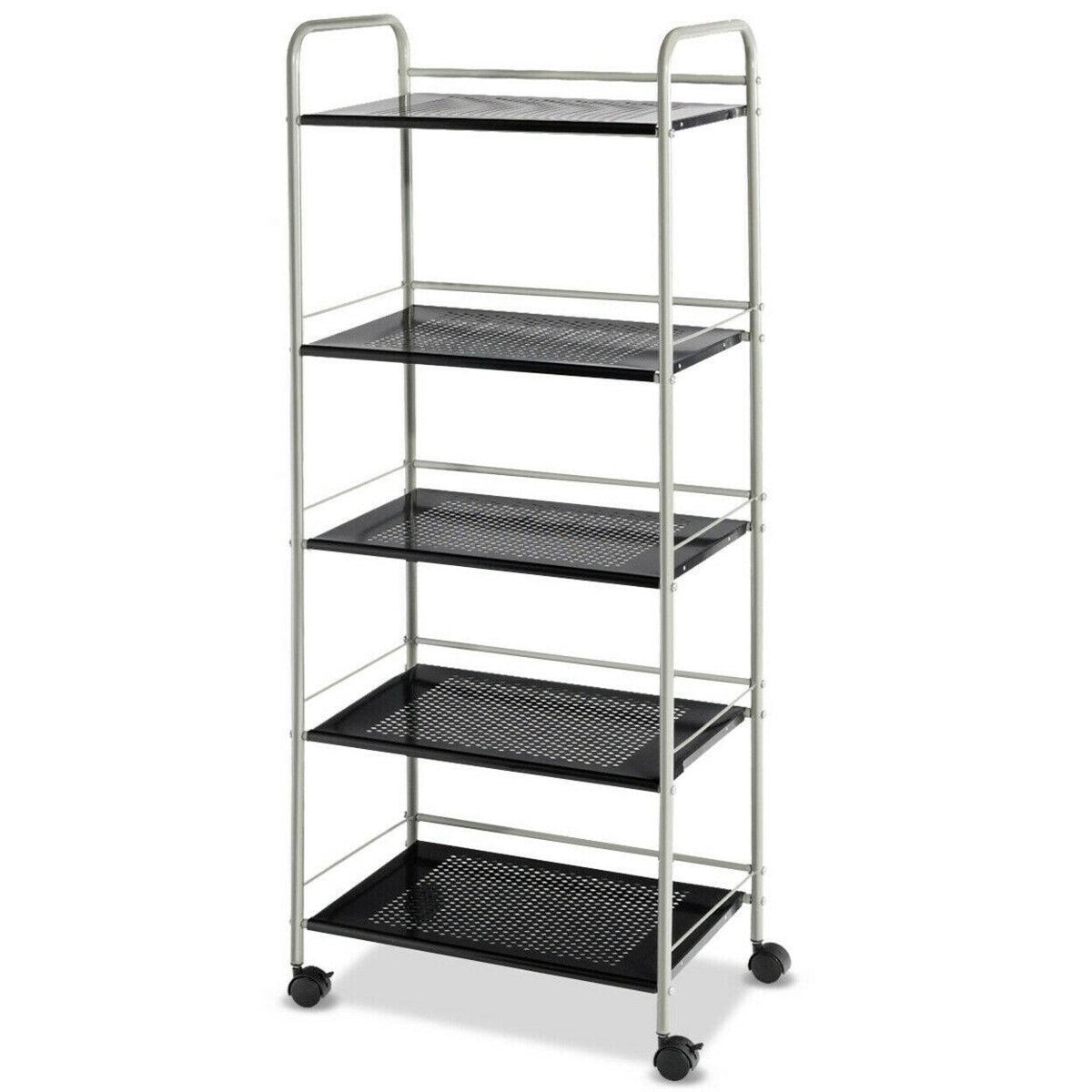 Black 5 Tiers Mesh Utility Cart I5964