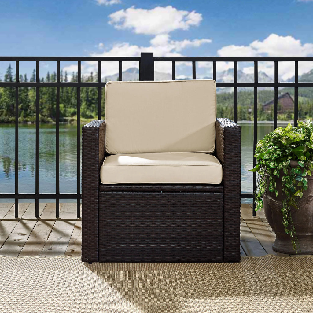 Brown Wicker Patio Arm Chair Z146