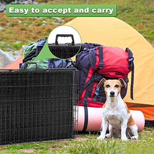 24-48 Inch Folding Wire Dog Crate with Double-Door A363361