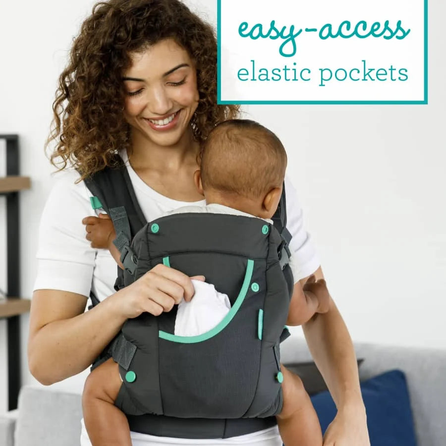 Gray Multi-Pocket Baby Carrier E66259