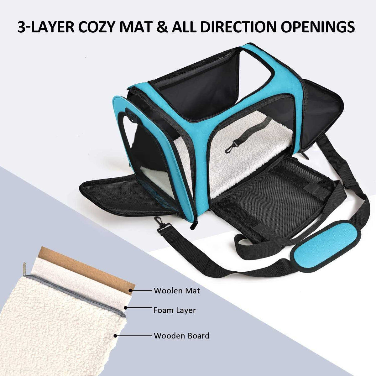Cat Dog Pet Carrier for Small Medium Cats up to 15 Lbs J9354