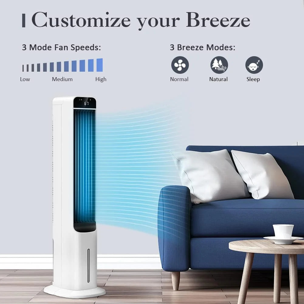 White 3-in-1 Evaporative Air Cooler Portable Tower Cooling Fan V991224