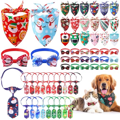 60 Pieces Christmas Dog Bandanas R355323