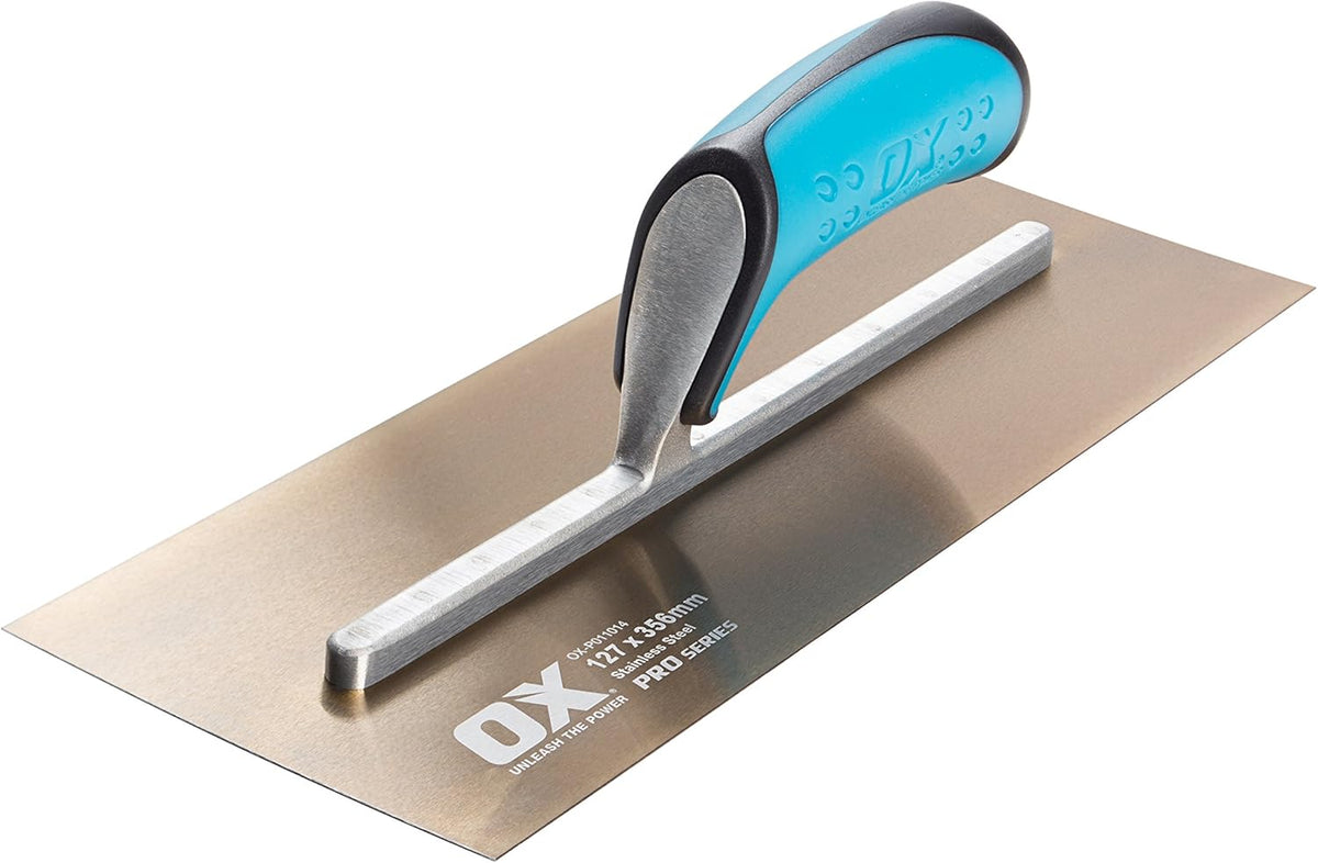4.75" x 14" Stainless Steel Plaster Finishing Trowel, Pack of 2 D46788