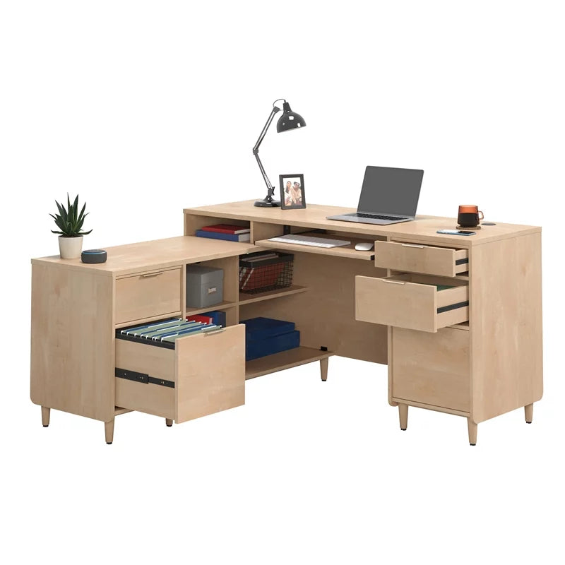 L-Shaped Engineered Wood Desk L49454