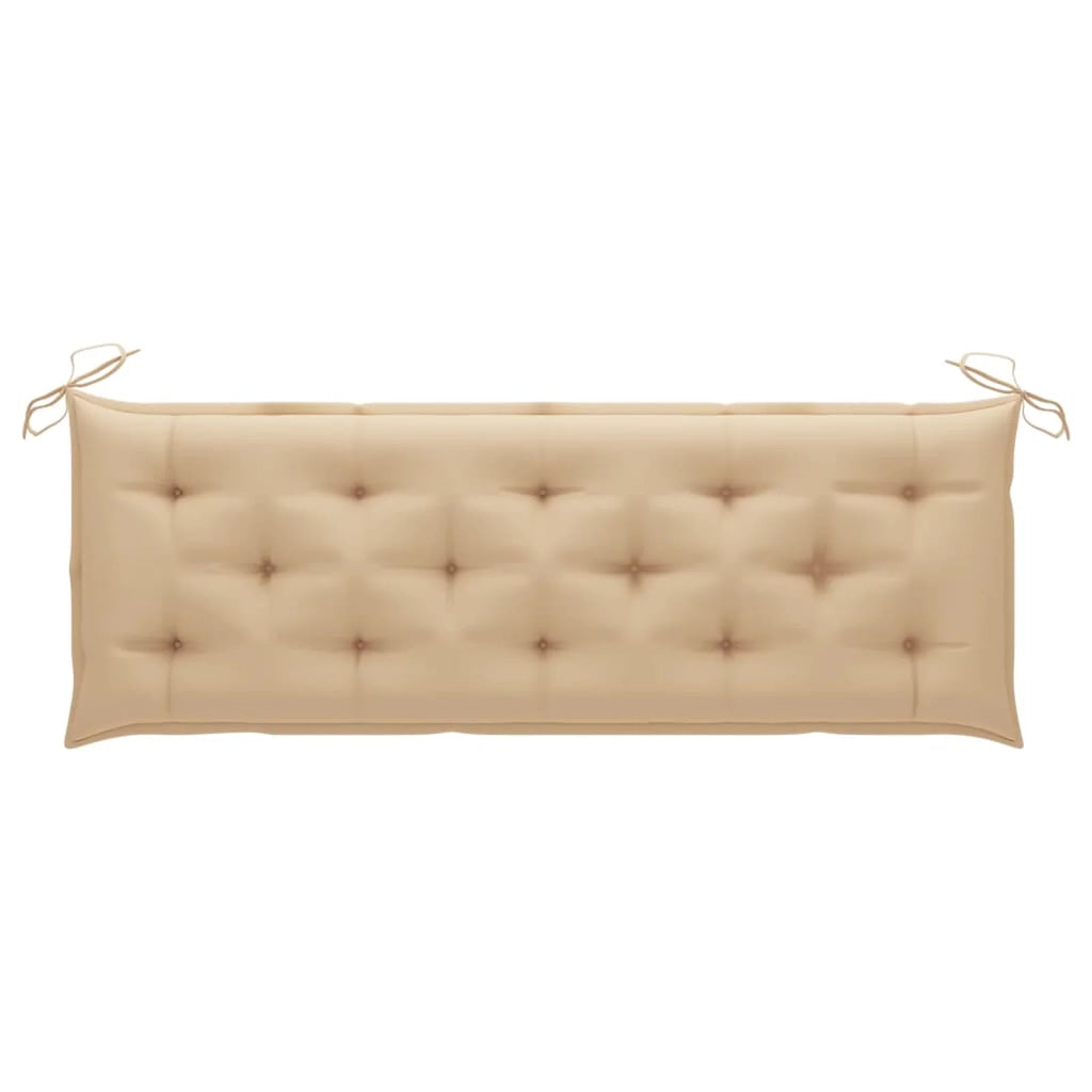 Beige Cushion Acacia Wood Garden Bench R90366