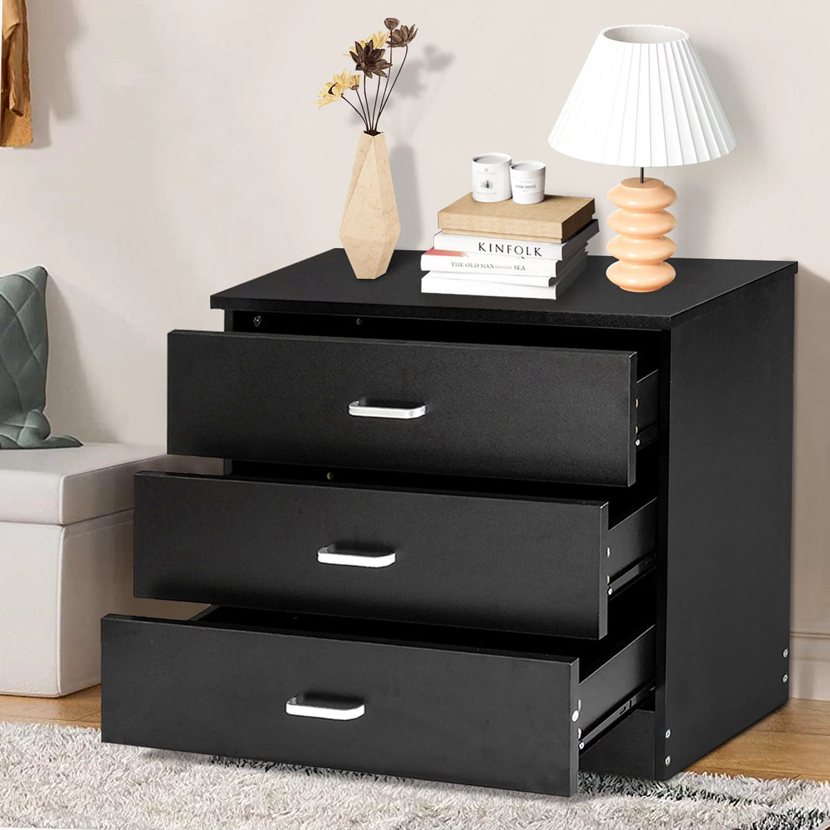 Black 4 Drawer Dresser X13646