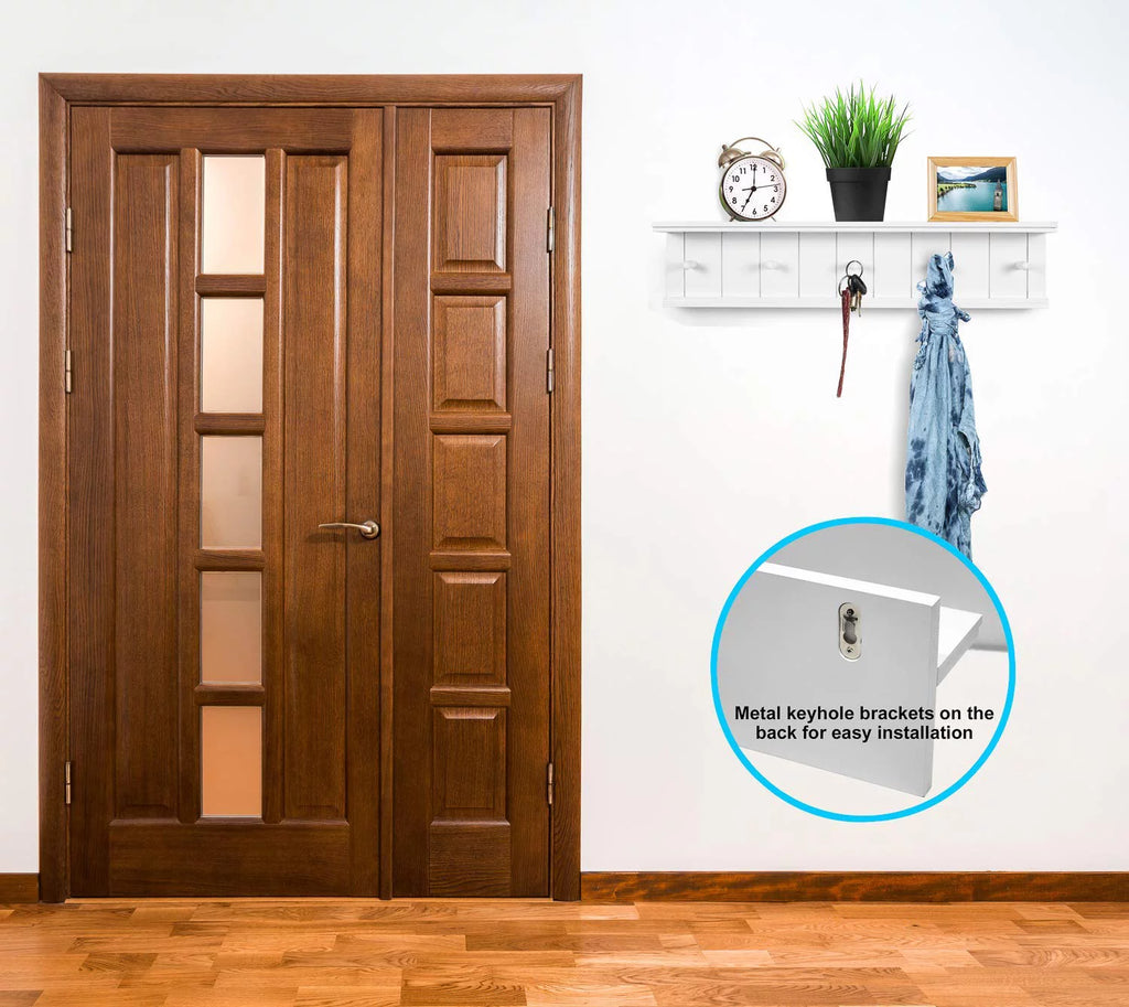 White MDF Wood Floating Shelf G3905