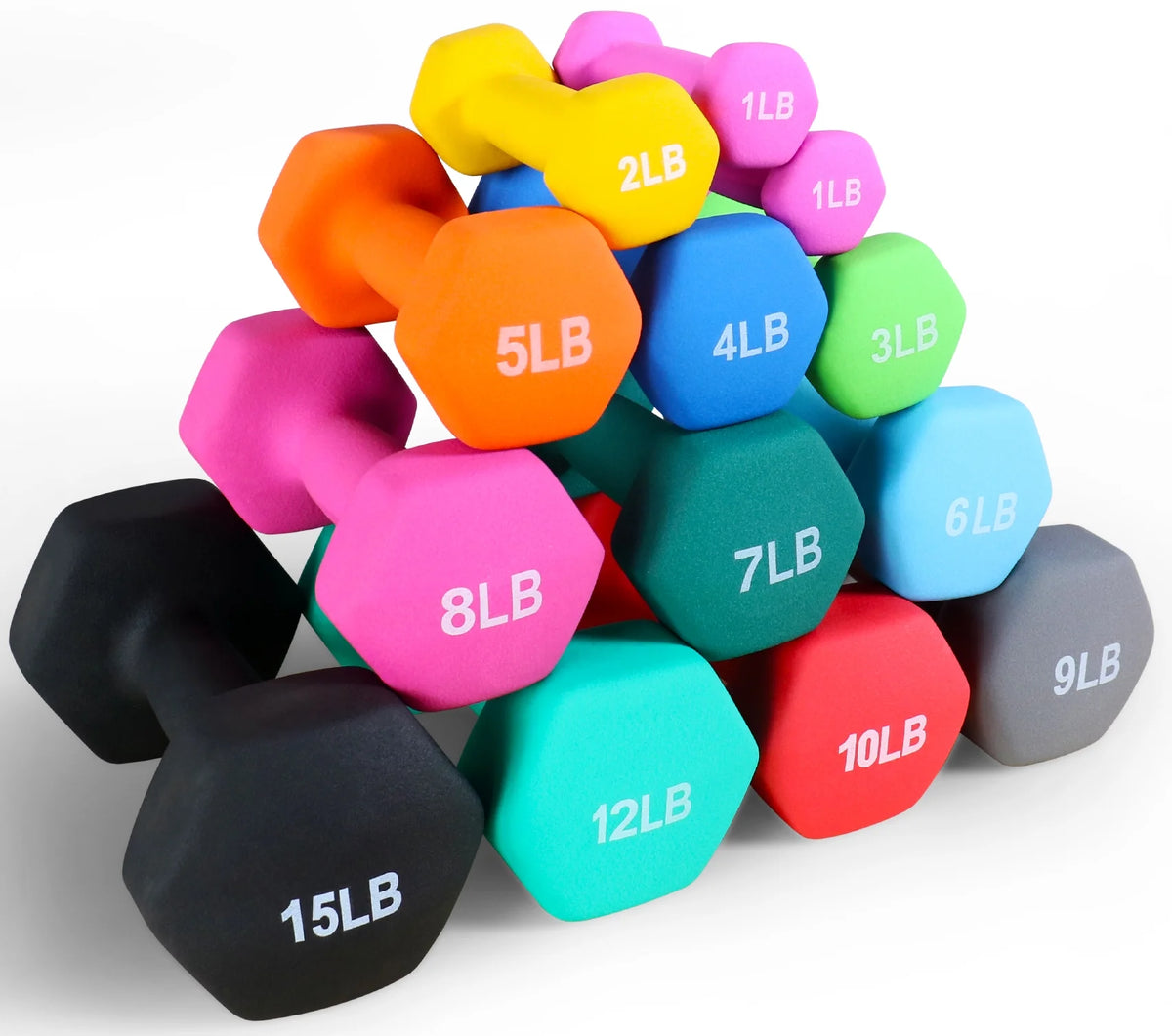 1 lbs Pair Vinyl Coated Dumbbells O364472