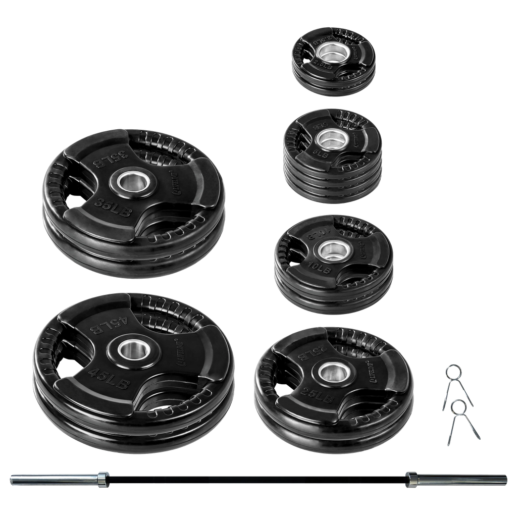 400 LB Olympic Weight Set with Barbell and Clips Z585