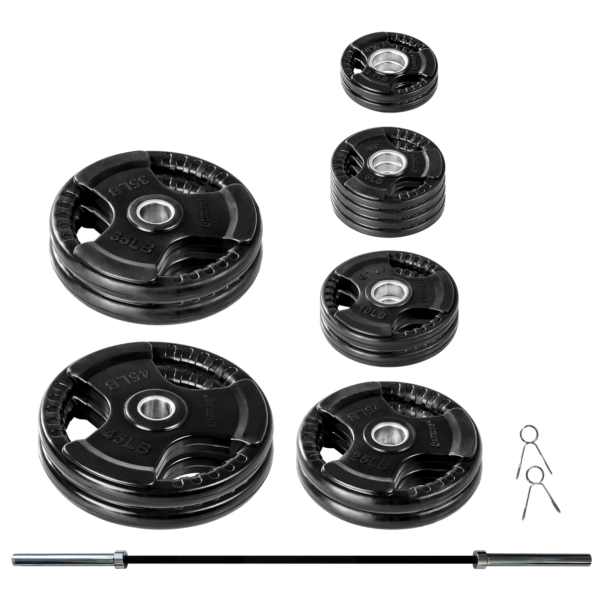 400 LB Olympic Weight Set with Barbell and Clips Z585