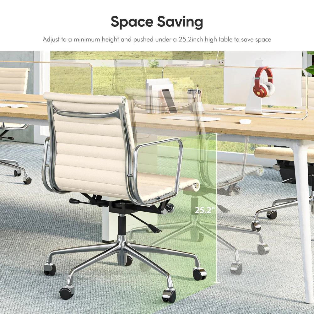 White Ergonomic Leather Office Chair K243