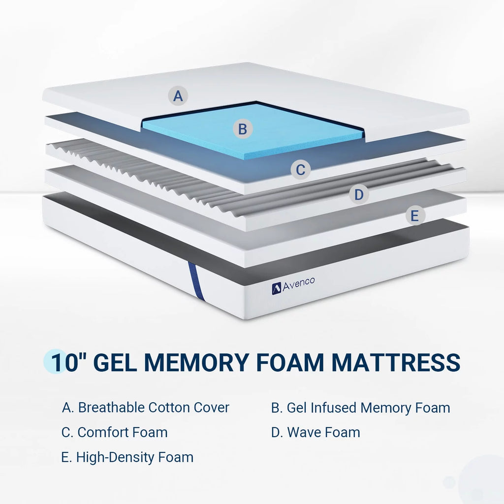 Twin Size Cooling Gel Memory Foam Mattress X4382