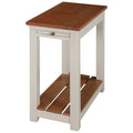 Ivory End Table with Pull-out Shelf V42721