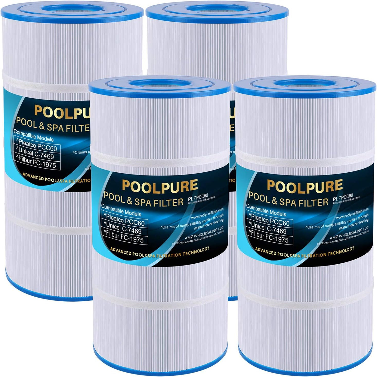 4 Pack 60 sq. ft. Filter Cartridge G27357
